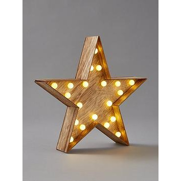 Heaven Sends 30 Cm Wooden Star Led Light Christmas Decoration