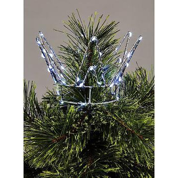 Very Home Led Crown Christmas Tree Topper Light - Silver