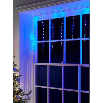 Blue Icicle Window Indoor Christmas Curtain Light - 200 Cm