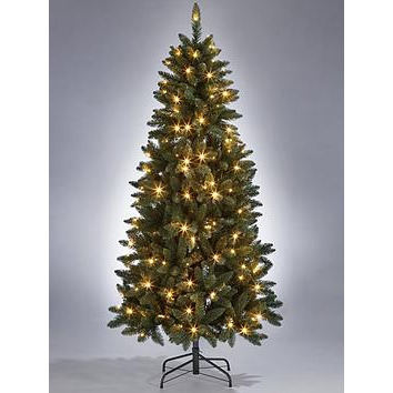 6Ft Pre-Lit Ozark Blue Spruce Slim Christmas Tree