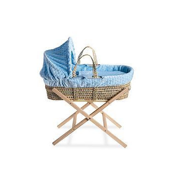Clair De Lune Dimple Blue Moses and Natural Folding Stand, Blue
