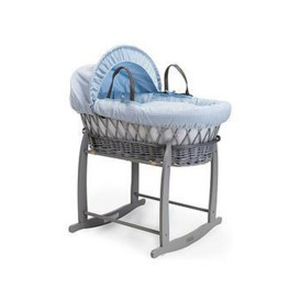 Clair De Lune Waffle Blue Wicker & Deluxe Stand Grey, Blue