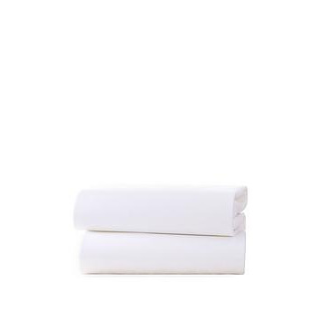Clair De Lune Pack of 2 Fitted Cot Bed Sheets - White, White