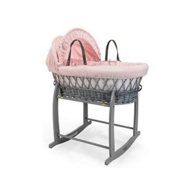 Clair De Lune Waffle Pink Wicker & Deluxe Stand Grey, Pink