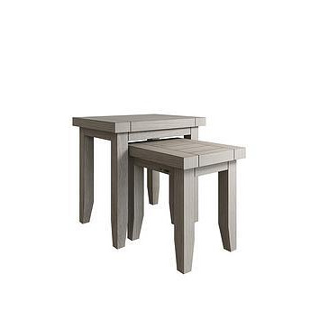 K-Interiors Bauman Ready Assembled Solid Wood Nest Of 2 Tables