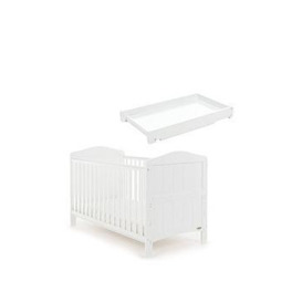 Obaby Whitby Cot Bed &amp Cot Top Changer - White, White