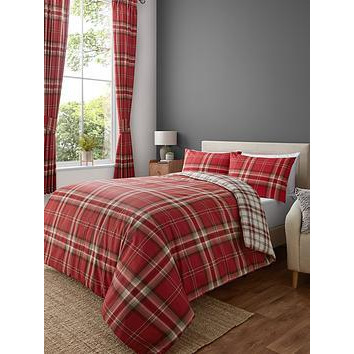 Catherine Lansfield Kelso Duvet Cover Set - Red