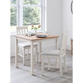 Julian Bowen Coxmoor 75 Cm Solid Oak Square Dining Table - White/Oak