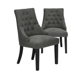 Very Home Warwick Pair Of Fabric Dining Chairs - Charcoal/Black - Fsc&Reg Certified