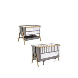 Tutti Bambini Cozee XL Bedside Crib &amp Cot - Oak / Charcoal, Charcoal