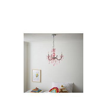 Glow Marie Therese 3 Light Chandelier, Pink