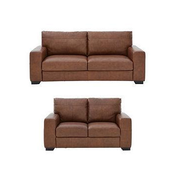 Very Home Hampshire 3 Seater + 2 Seater Italian Leather Sofa Set (Buy And Save!)