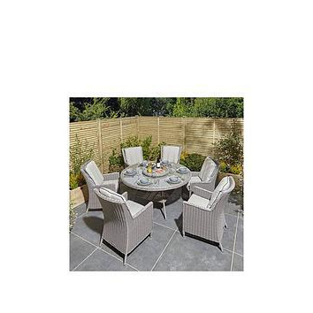 Rowlinson Prestbury 6-Seater Dining Set (Natural Stone)