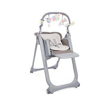 Chicco Polly Magic Relax Baby High Chair from Birth to 3 Years (15 kg), Adjustable Highchair with 4 Wheels, Play Bar and Reducer Cushion - Cocoa, Cocoa