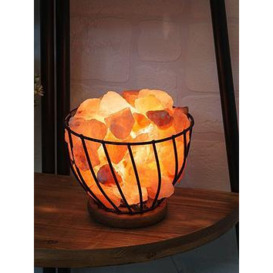 Hestia Himalayan Rock Salt Fire Effect Basket Lamp