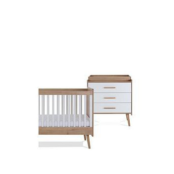 Silver Cross Westport Cot Bed & Dresser, White/Oak