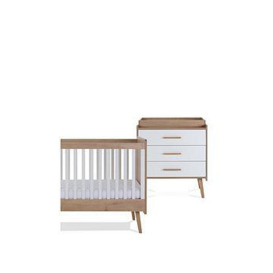 Silver Cross Westport Cot Bed &amp Dresser, White/Oak
