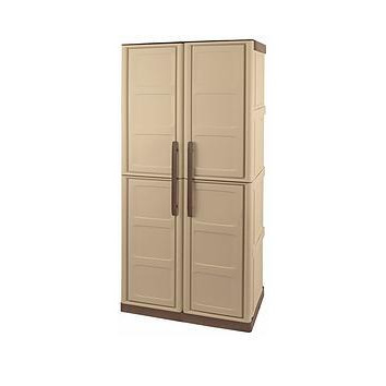 Shire Large Storage Cupboard With Shelves &Amp Broom Storage