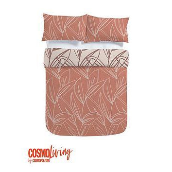 Cosmoliving By Cosmopolitan Cosmo Living Sunset Leaf Duvet Set -Db - Orange
