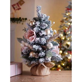 Very Home Frosted Rose Table Top Tree