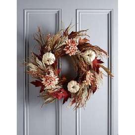 Very Home Autumn Wreath With Grasses And Pink Flowers - 60Cm