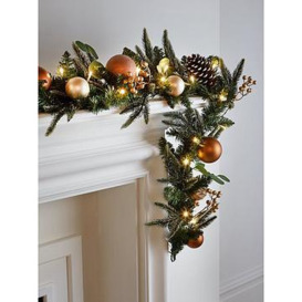 Very Home Copper And Gold Pre-Lit Christmas Garland