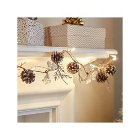 Very Home White Wash Cones Pre-Lit 6-Foot Christmas Garland