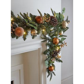 Very Home Pre-Lit Copper And Gold Christmas Garland