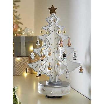 Three Kings Musical Rotating DÉCo Christmas Tree - Silver/White