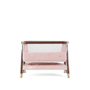 Tutti Bambini CoZee Luxe Bedside Crib - Walnut/Blush, Pink