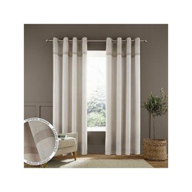 Catherine Lansfield Melville Woven Texture Eyelet Unlined Curtains