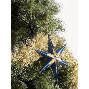 Festive Glam 8 Piece Paper Star And Tinsel Christmas Tree DÉCor Bundle