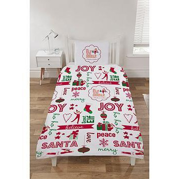 Elf on the Shelf Joy Christmas Duvet Cover Set - Multi, Multi, Size Single
