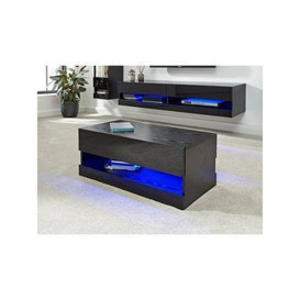 Gfw Galicia Compact Coffee Table With Led Light - Black