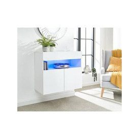 Gfw Galicia Wall Hanging Sideboard With Led Light - White