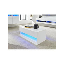 Gfw Galicia Compact Coffee Table With Led Light - White