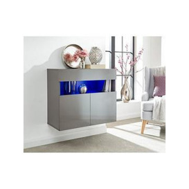 Gfw Galicia Wall Hanging Sideboard With Led Light - Grey