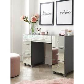 7 drawer classic mirrored dressing table Very Home Bellagio 7 Drawer Dressing Table With Mirrored Fronts - Grey Or  White - Fsc&Reg Certified