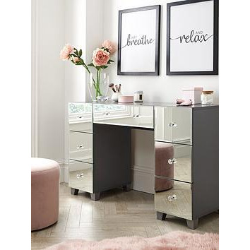 Very Home Bellagio 7 Drawer Dressing Table With Mirrored Fronts - Grey Or White - Fsc&Reg Certified