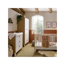 CuddleCo Rafi 3 Piece Nursery Furniture Set - Oak and White, One Colour