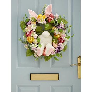 "Very Home 22"" Easter Wreath With Rabbit"