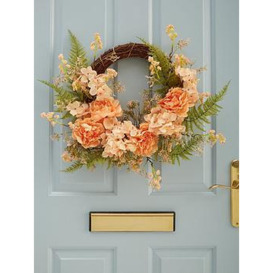 Very Home 24 Inch Spring Rattan Wreath With Peonies