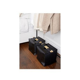 Style Sisters Pu Faux Leather Storage Box With Bamboo Handles