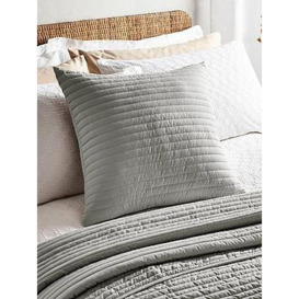 Bianca Quilted Lines Filled Cushion In Silver &Ndash 55 X 55 Cm