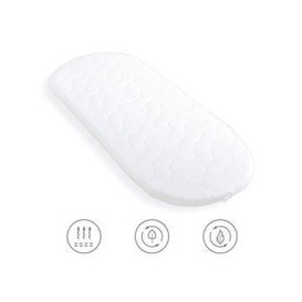 Clair De Lune Quilted Palm Moses Basket Mattress, White