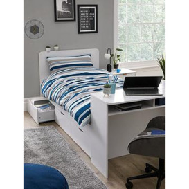 Very Home Dorm Study Bed with Desk and Storage with Mattress Options (Buy and SAVE!) - Cabin Bed Only, White