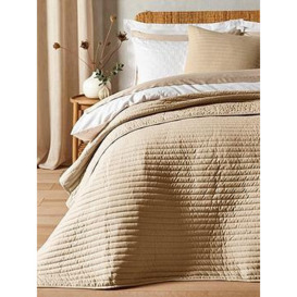 Bianca Quilted Lines Bedspread - Natural