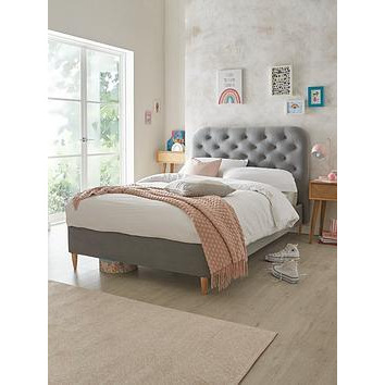 Very Home Easton Small Double Bed with Mattress Option (Buy and SAVE!) - FSC® Certified - Bed Frame Only, Grey