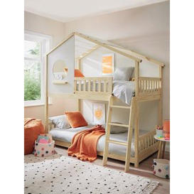 Very Home Pixie Solid Pine Bunk Bed with Mattress Options (Buy and SAVE!) - Bed Frame Only, Natural