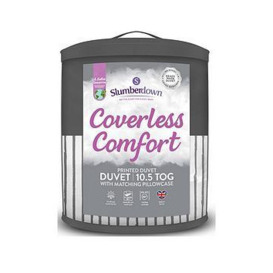 Slumberdown Coverless Comfort Printed Stripe 10.5 Tog Duvet - Grey/White